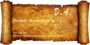 Dodek Alexandra névjegykártya